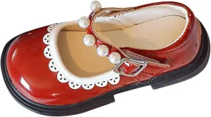 Toddler Baby Girls Dress Shoes Wedding Party School Ankle Strap Ballet Flats Shoes Little Girls Flower Girl Shoes