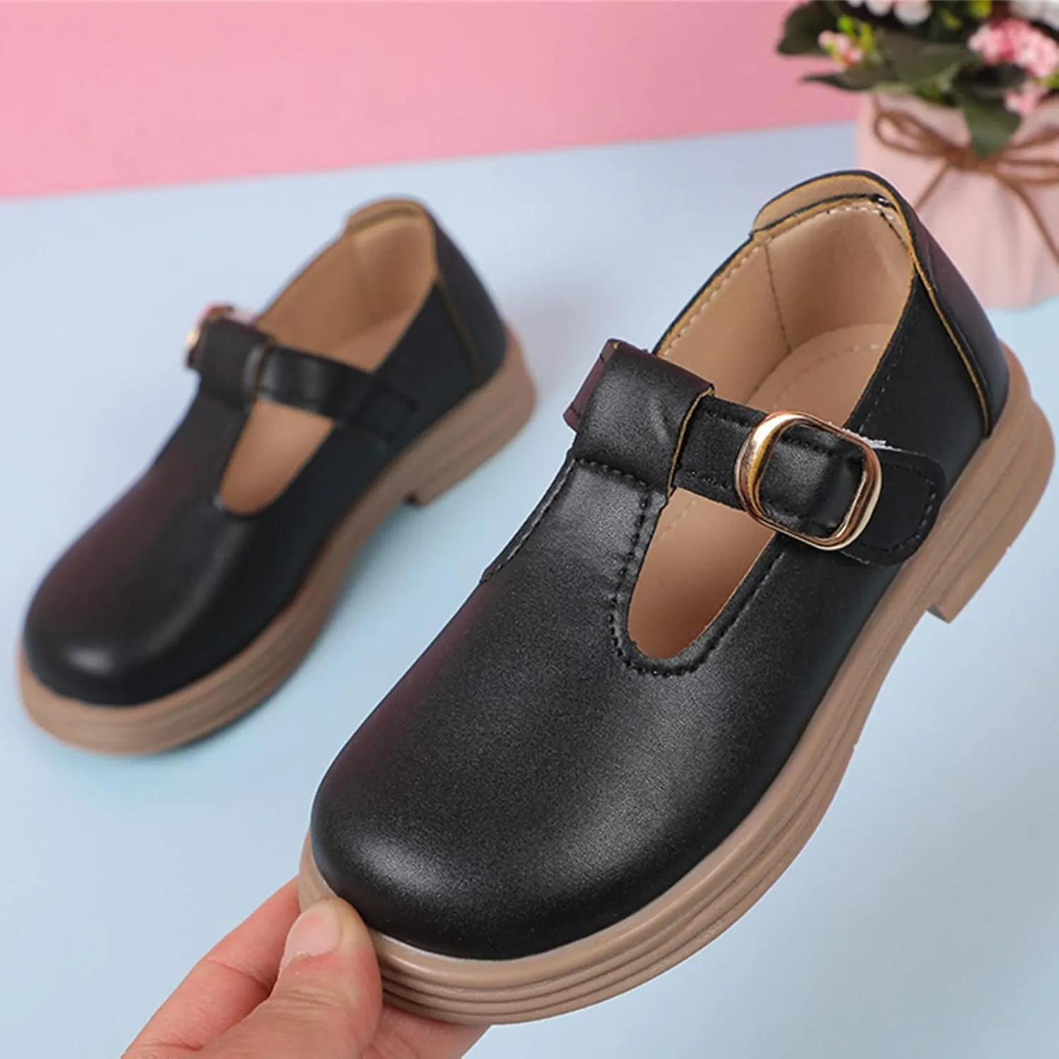 Toddler Girl Mary Jane Dress Shoes School Oxford Flats for Girl Party Shoes Wedding Uniform Platform Shoes