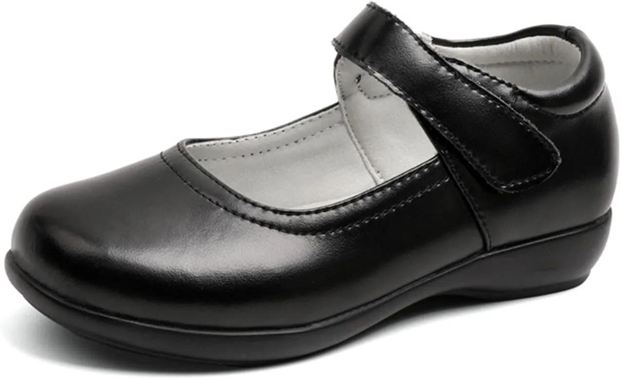 Toddler Girls Dress Little Girls Shoes School Mary Jane Flat Thick Non-Slip Sole Faux Leather Shoes Loafers for Girls