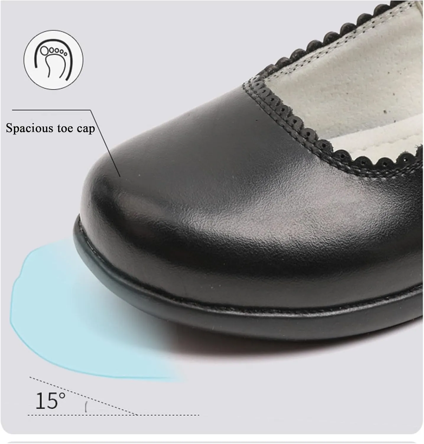 Toddler Girls Dress Little Girls Shoes School Mary Jane Flat Thick Non-Slip Sole Faux Leather Shoes Loafers for Girls