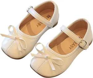 Toddler Girls Dress Shoes Bow Slip On Mary Jane Ballet Flats Girl School Party Wedding Shoes School Girl Shoes
