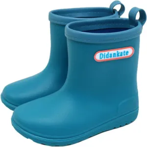 Unisex-Child Solid Rain Boots Baby Kids Easy On Rain Shoes Boots For Toddler Little Kid Lightweight Rainy Boys Boots