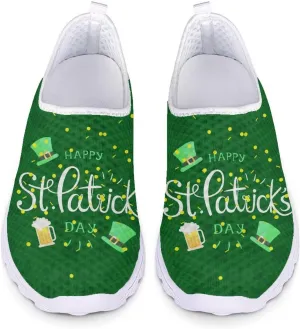 Upetstory Saint Patricks Day Shoes for Women Slip On Shoes Walking Running Sneakers