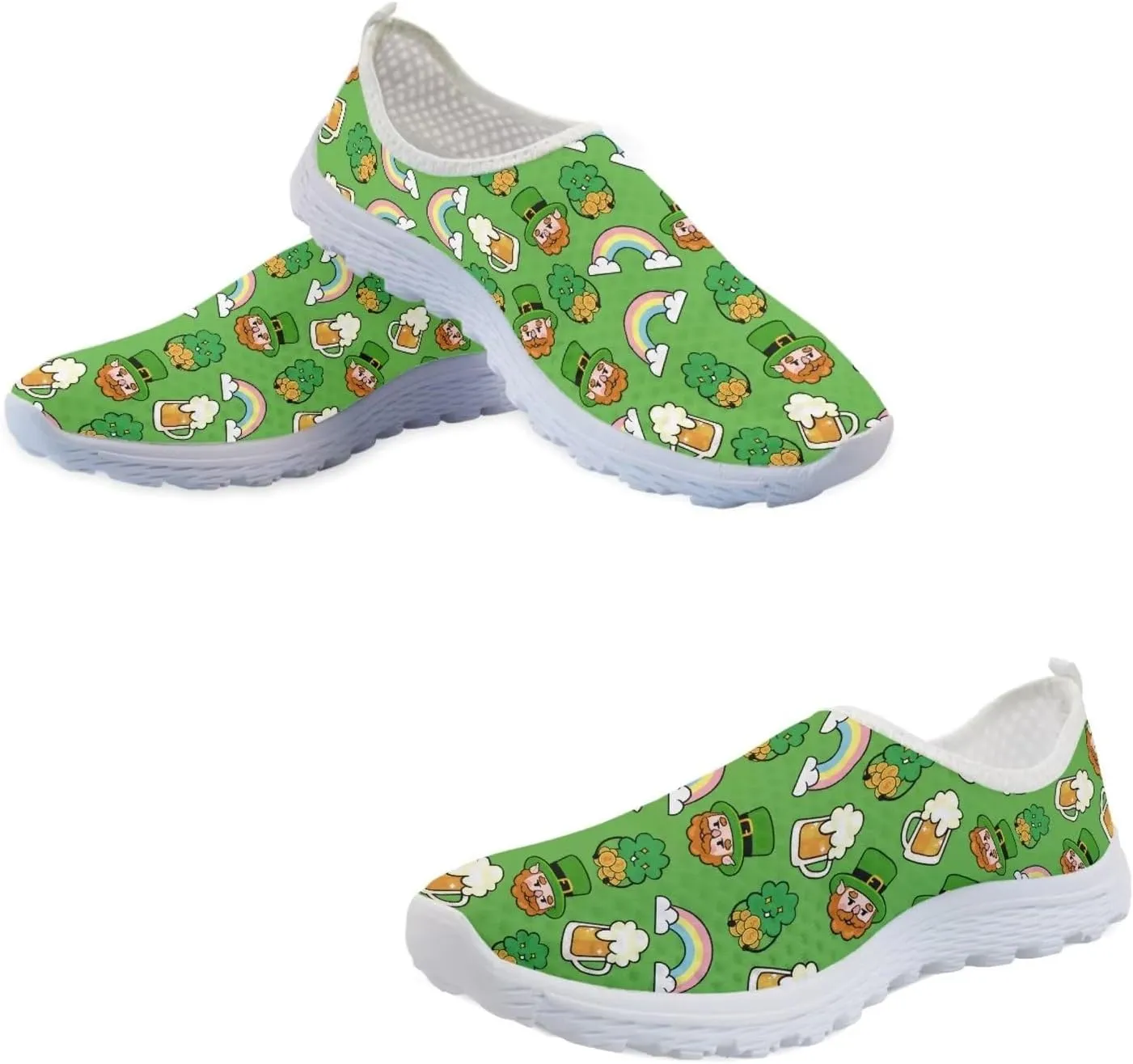 Upetstory Saint Patricks Day Shoes for Women Slip On Shoes Walking Running Sneakers