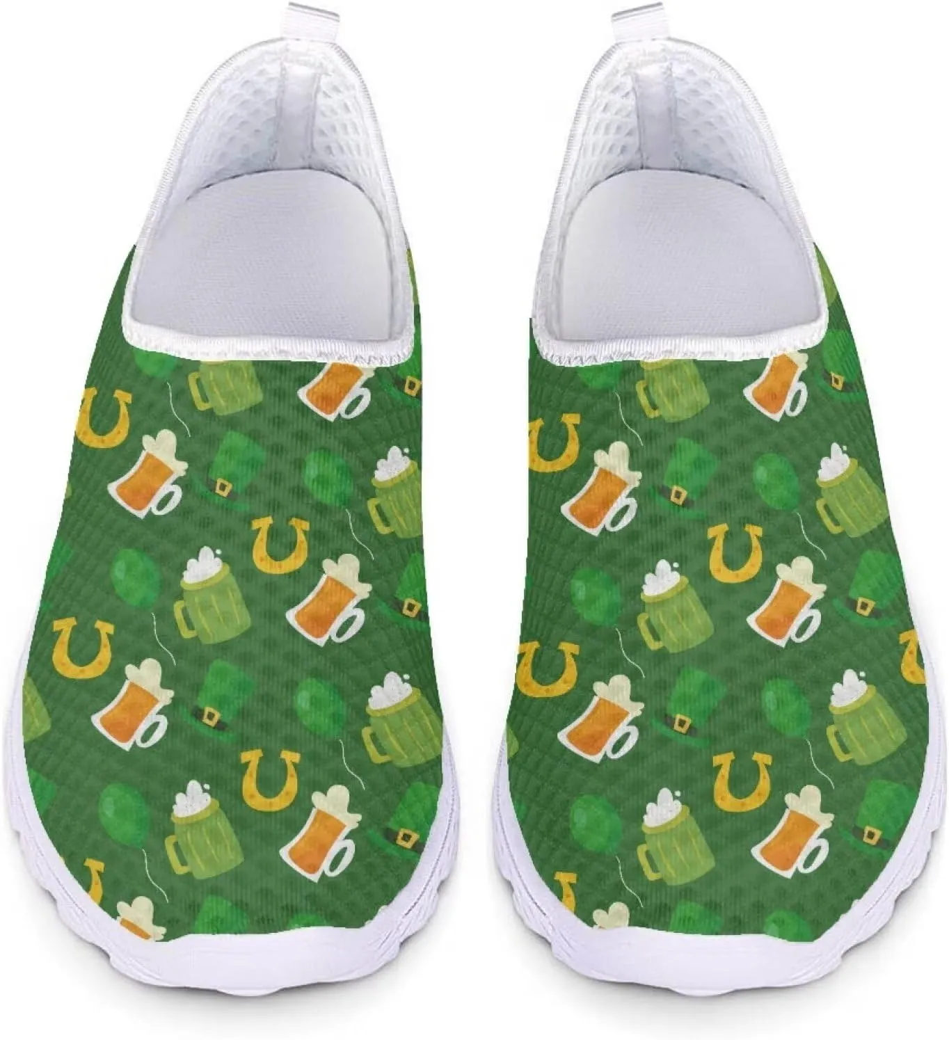 Upetstory Saint Patricks Day Shoes for Women Slip On Shoes Walking Running Sneakers