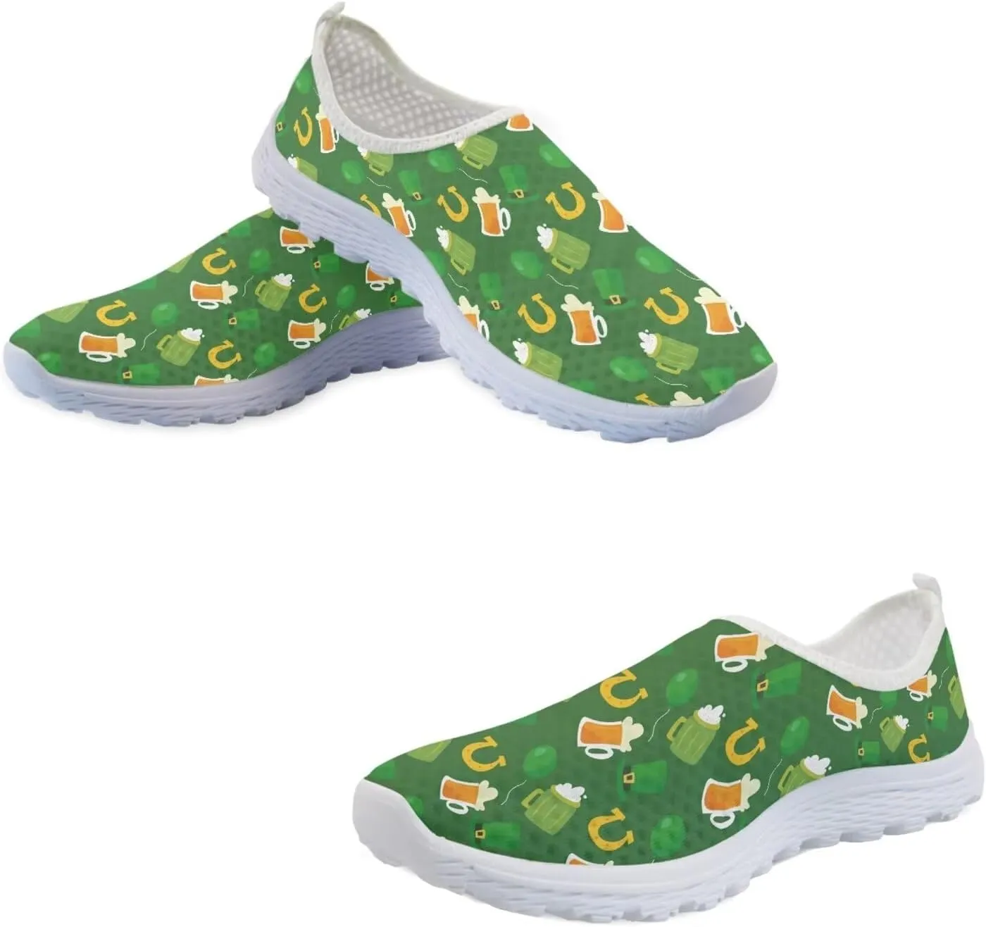Upetstory Saint Patricks Day Shoes for Women Slip On Shoes Walking Running Sneakers