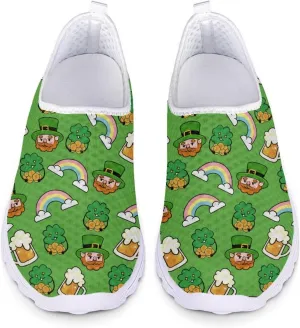 Upetstory Saint Patricks Day Shoes for Women Slip On Shoes Walking Running Sneakers