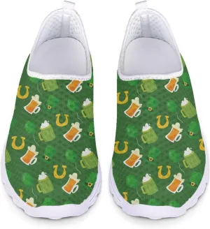 Upetstory Saint Patricks Day Shoes for Women Slip On Shoes Walking Running Sneakers