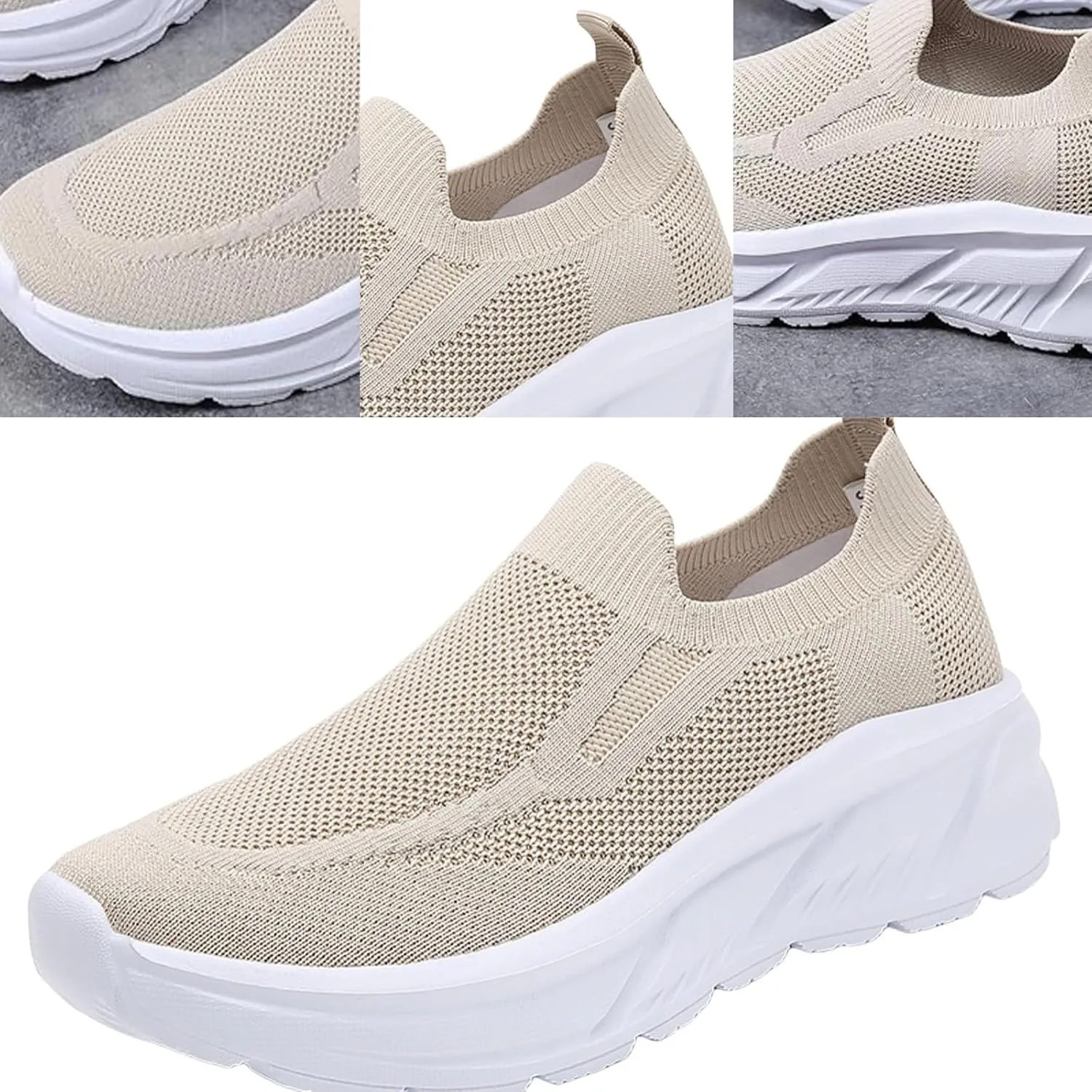 Walking Shoes Women Slip On Sneakers Casual Comfortable Mesh Breathable Tennis Shoes Non Slip Workout Athletic Shoes