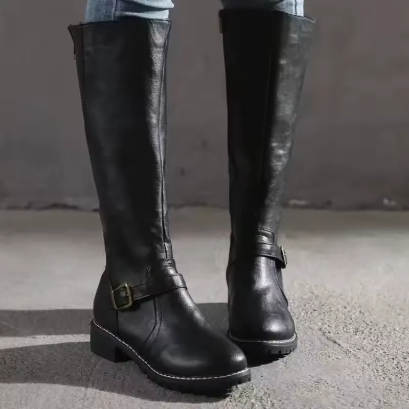 Women Leather Knee High Boots