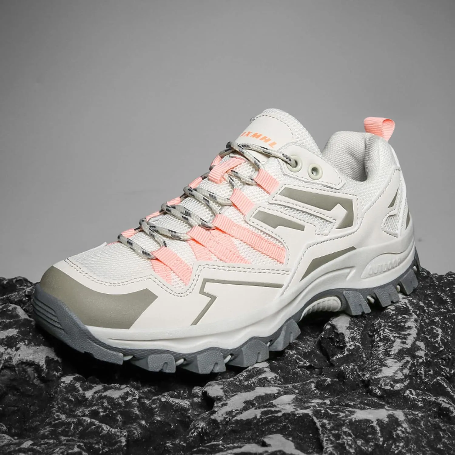 Women Sneakers Fashion Summer New Pattern Comfortable Thick Sole Lace Up Non Slip Couple Women Workout Shoes (Pink, 7.5)