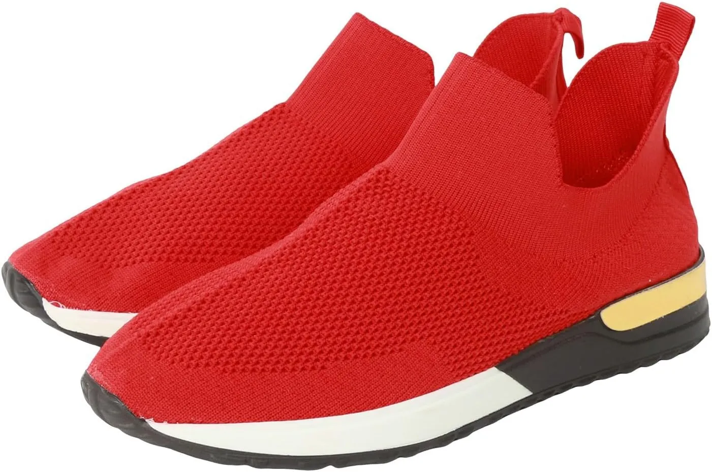 Womens Slip om Shoes,Summer Breathable Flying Knit Socks Shoes Elastic Fabric Large Size Women's Sneakers with Non Slip Comfy Sole Sneakers for Women Travel Walking Hiking and Daily Work Casual Shoe