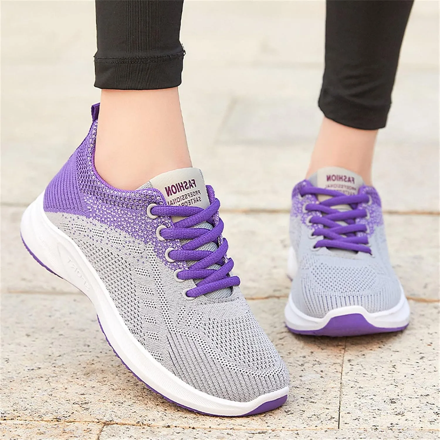 Womens Walking Shoes Lace Up Lightweight Memory Foam Cheer Mens Running Shoes Sports Shoes Casual Slip On Sneakers Platform Tennis Shoe Trainers Shoe