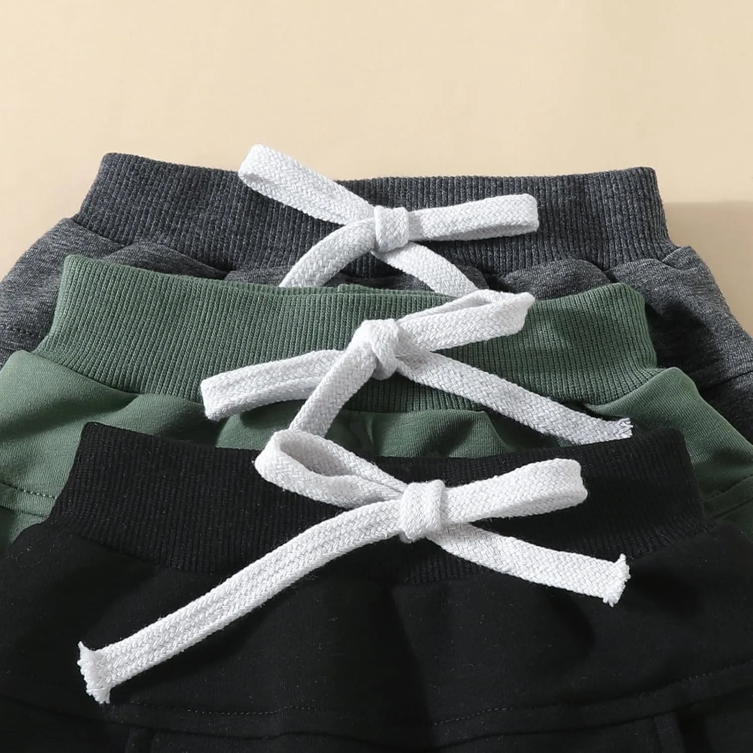 Yoawdats Baby Boys' 3-Pack Pull-on Jogger Pants Knit Pants Classic Fit Elastic Waist Kids Toddler Pants Multipacks Long Pants